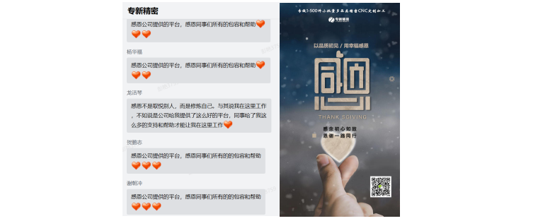 <strong>感恩節--CNC加工廠家【專新精密】感謝有您！</strong>